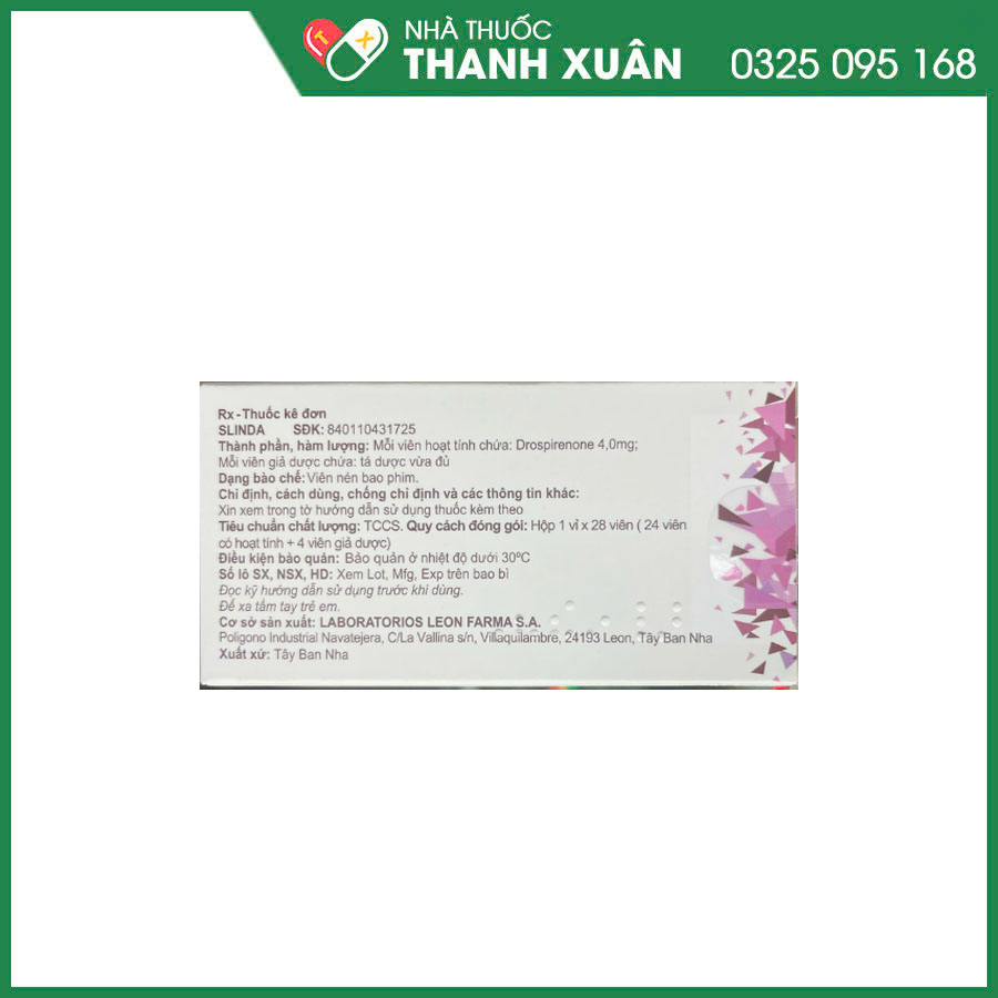 Slinda thuốc tránh thai hàng ngày